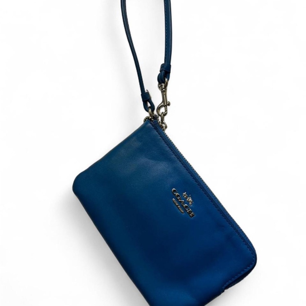 Coach Blue Leather Wristlet